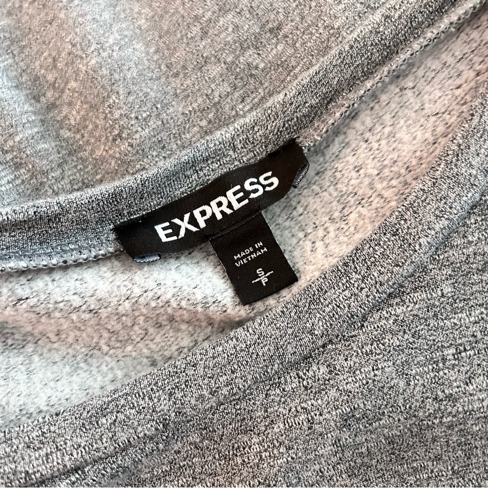 Express Grey Long Sleeves Ruffle Tops - Picture 4 of 4